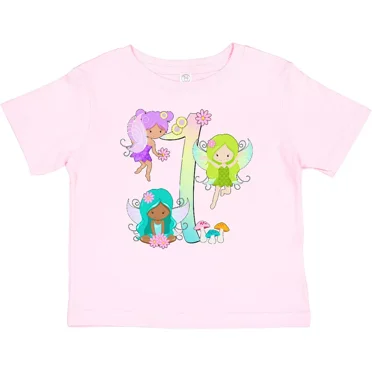 Bella Canvas Flower Fairies First Birthday Baby Toddler Shirt Birthdays 1st One 1 Turning Toddler Shirt