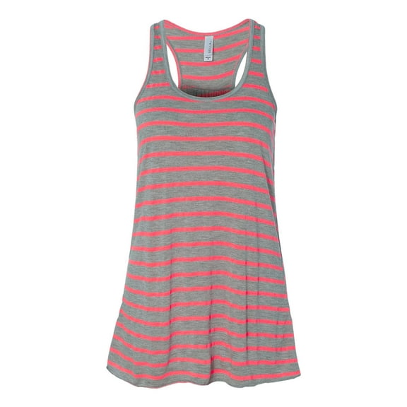 Bella + Canvas Flowy Racerback Tank (B8800) Streight Athletic Heather/Neon Pink, L