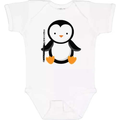 Bella Canvas Flute Penguin Music Infant Creeper Musical Funny Flutist Instruments Bodysuit