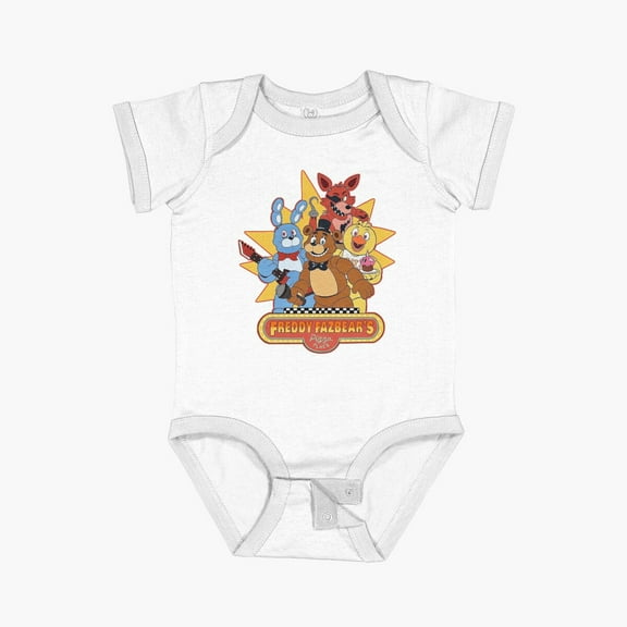 Bella Canvas Fnaf Movie Short Sleeve Baby One-Piece Newborn Gender Neutral Outfit, Baby Boy Or Girl Bodysuit, Birrthday Gifts
