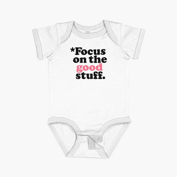 Bella Canvas Focus On The Good Stuff {Pink & Red Version} Short Sleeve Baby One-Piece Newborn Gender Neutral Outfit, Baby Boy Or Girl Bodysuit, Birrthday Gifts