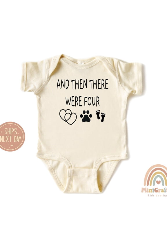 Bella Canvas with There Were Four Baby Announcement, Pet Gift, Dog Cat Paws , Baby Shower Gift, Pregnancy Announcement Shirt, New Baby Tee Cute Baby Boy or Girl Bodysuit Gift