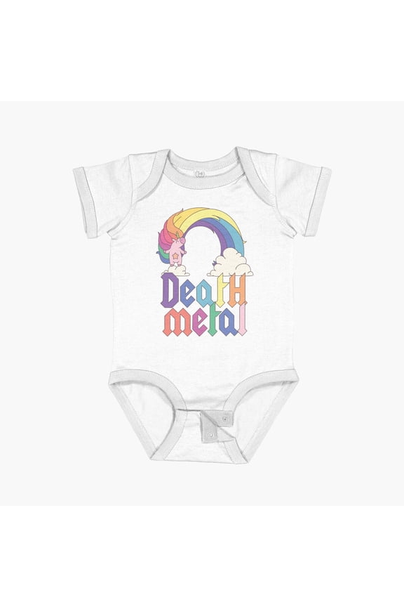 Bella Canvas Funny Death Metal Unicorn Cute Rock Music Band Lover Short Sleeve Baby One-Piece Newborn Gender Neutral Outfit, Baby Boy Or Girl Bodysuit, Birrthday Gifts