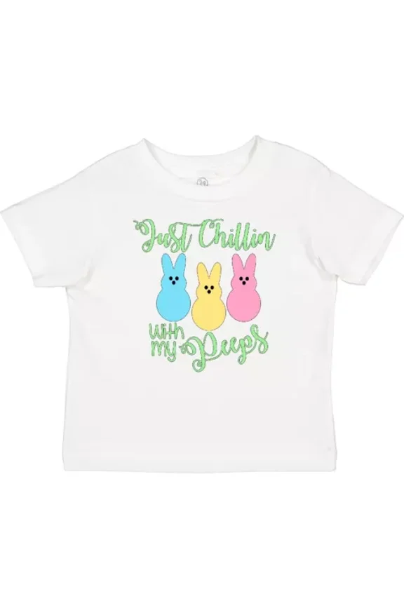 Bella Canvas Funny Easter Just Chillin' With My Peeps Baby Toddler Shirt Boodlebug Candy
