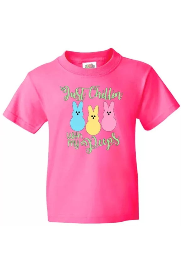 Bella Canvas Funny Easter Just Chillin' With My Peeps Toddler T-Shirt Boodlebug Candy