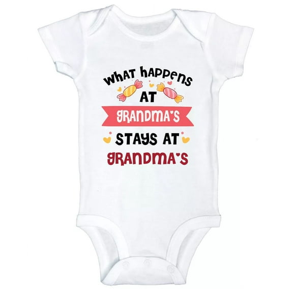 Bella Canvas Funny Grandmas Baby Bodysuit Tshirt What Happens At Grandparents Stays Humor Tee