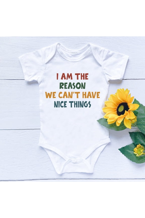 Bella Canvas with Funny Retro Groovy Shirts For Kids, Funny, Baby Gift, I Am The Reason We Can'T Have Nice Things, Retro Kids Shirt, Cute Baby Boy or Girl Bodysuit Gift