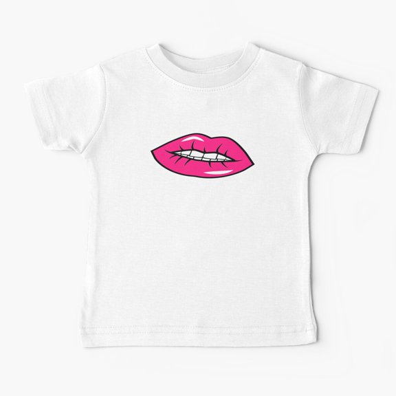 Bella Canvas Funny Smiling White Cotton Masks , Pink Baby T-Shirt