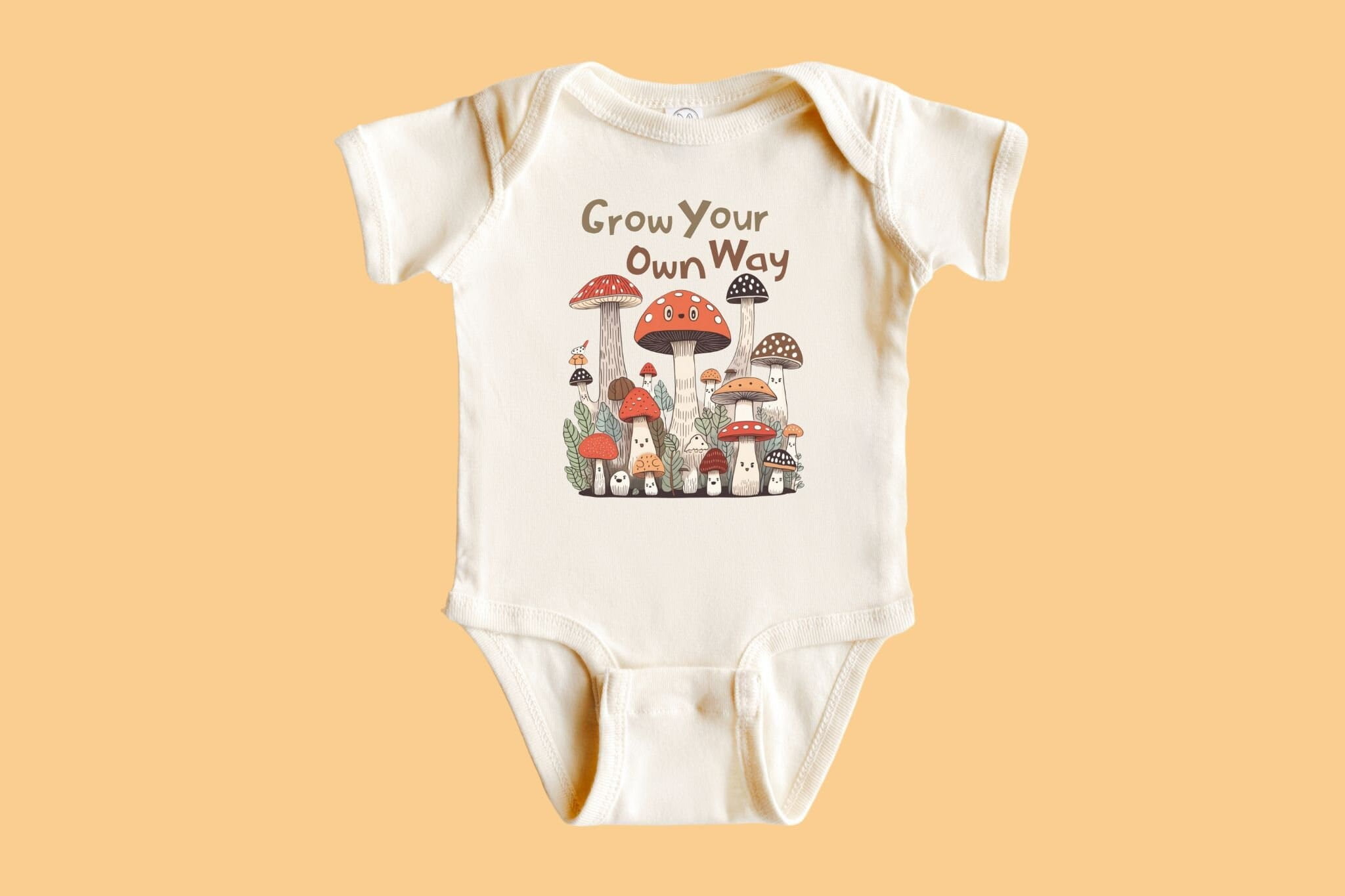 Bella Canvas with Funny Unisex Newborn Gift Kawaii Mushroom Baby ...