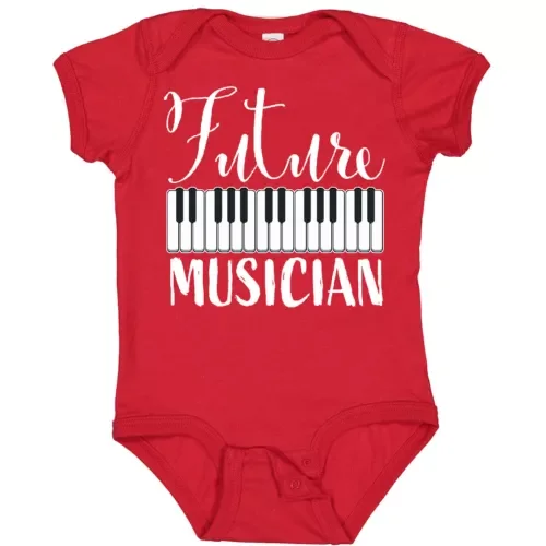 Bella Canvas Future Musician- Piano Music Baby Children Notes Pianist Play Bodysuit