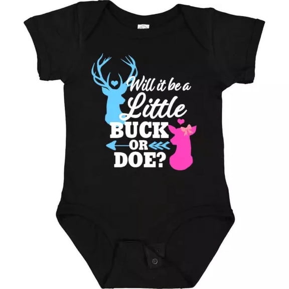 Bella Canvas Gender Reveal Will It Be A Little Buck Or Doe? Baby Heart Jmg Bodysuit