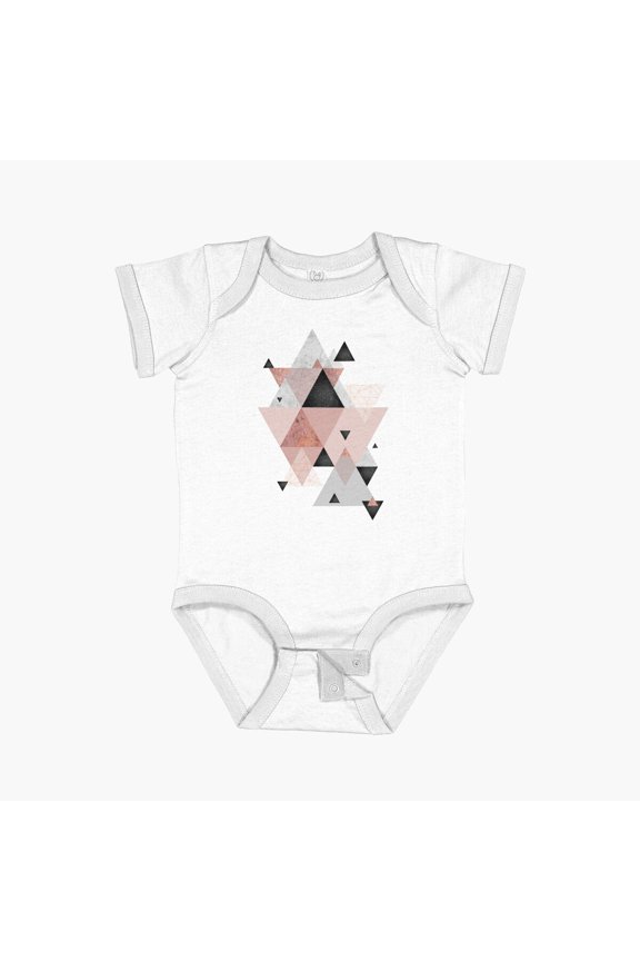 Bella Canvas Geometric Compilation In Rose Gold And Blush Pink Short Sleeve Baby One-Piece Newborn Gender Neutral Outfit, Baby Boy Or Girl Bodysuit, Birrthday Gifts