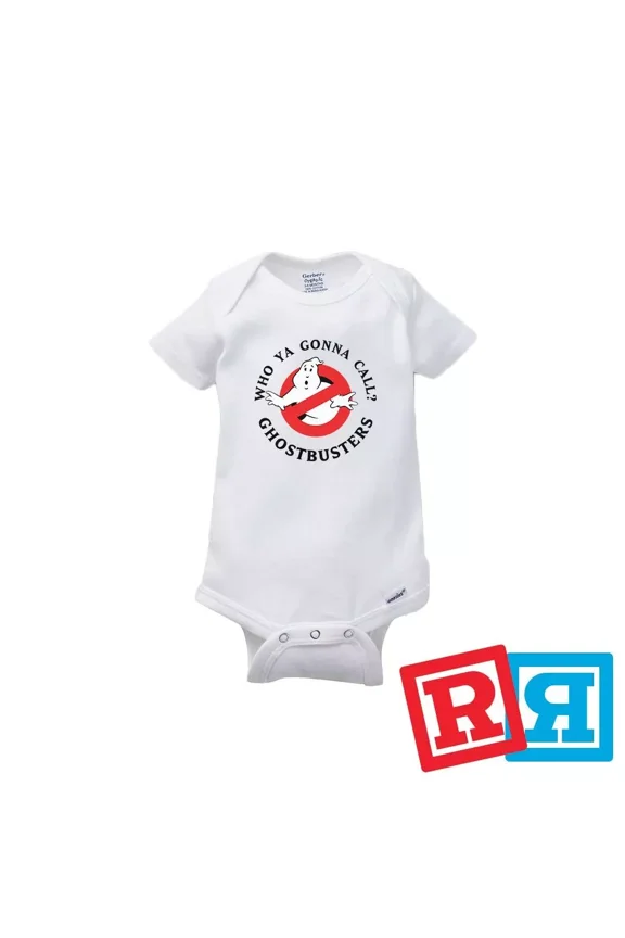 Bella Canvas Ghostbusters Gerber Baby Onesie® Cotton Unisex White Short Sleeve Bodysuit