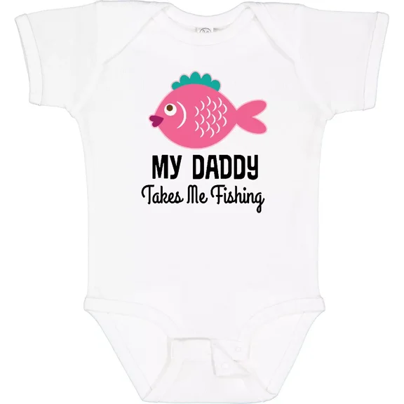 Bella Canvas Girls Fishing With Daddy Infant Creeper Childs Fisherman Outfit Fisher Baby Bodysuit