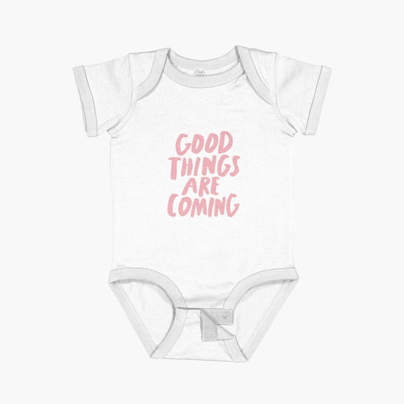 Bella Canvas Good Things Are Coming Short Sleeve Baby One-Piece Newborn Gender Neutral Outfit, Baby Boy Or Girl Bodysuit, Birrthday Gifts