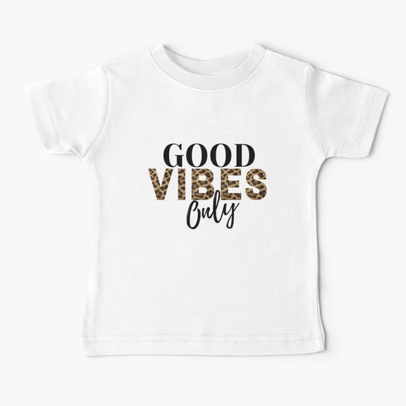 Bella Canvas Good Vibes Cheetah Design Baby T-Shirt