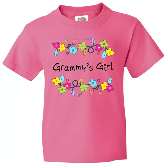 Bella Canvas Grammys Girl- Bright Flowers Toddler T-Shirt Family Grandma Grammy Gran
