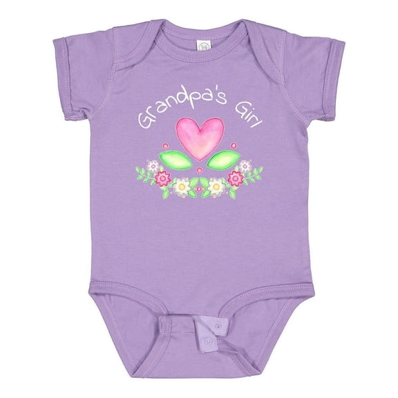 Bella Canvas Grandpa's Girl- Heart Flowers Girls Baby Bodysuit