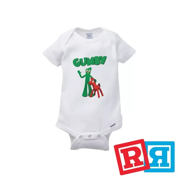 Bella Canvas Gumby Gerber Baby OnesieÂ® Cotton Unisex White Short Sleeve Bodysuit