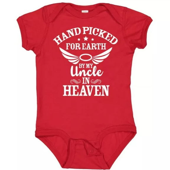 Bella Canvas Handpicked For Earth By My Uncle In Heaven With Angel Baby Bodysuit