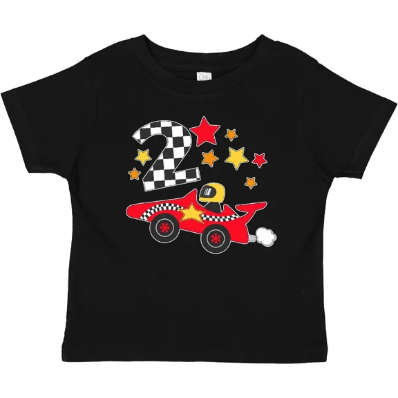 Bella Canvas Happy 2nd Birthday Red Racing Car Baby Toddler Shirt Birthdays Second Two Toddler Shirt