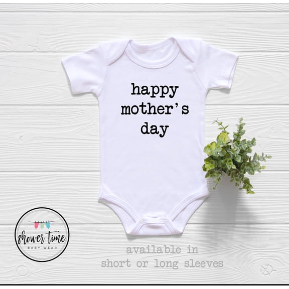 Bella Canvas with Happy Mothers Day - Mother'S Day Gift - First Mother'S Day Gift - Cute Mothers Day Cool Baby Clothing Baby Boy or Girl Bodysuit Gift