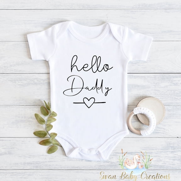 Bella Canvas with Hello Daddy, Hello Daddy, Husband Pregnancy Announcement, Pregnancy Announcement, Surprise To Husband Cute And Cool Baby Boy or Girl Bodysuit Gift