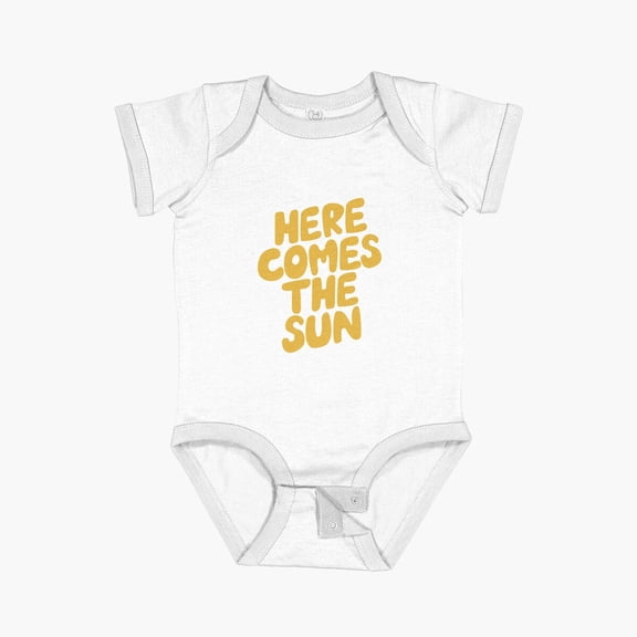 Bella Canvas Here Comes The Sun Short Sleeve Baby One-Piece Newborn Gender Neutral Outfit, Baby Boy Or Girl Bodysuit, Birrthday Gifts