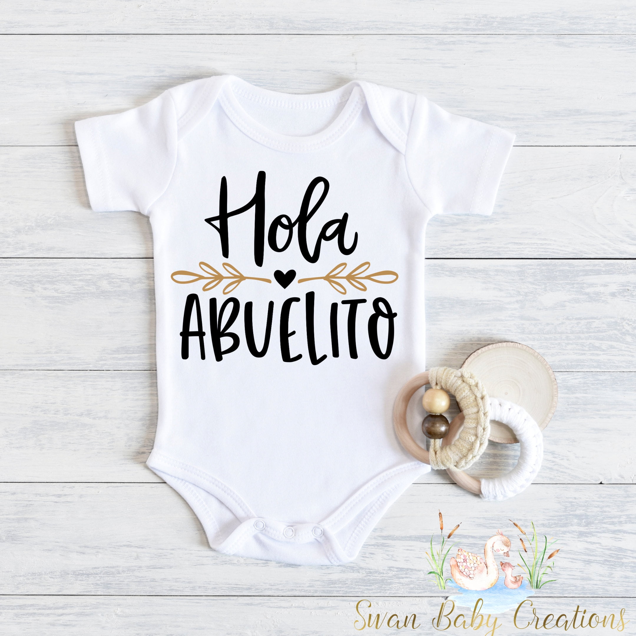 Bella Canvas with Hola Abuelito, Cute Spanish, Adorable Baby Outfit For ...