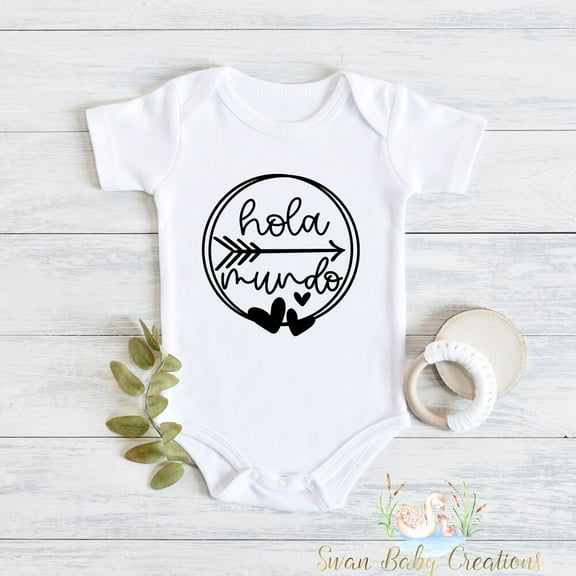 Bella Canvas with Hola Mundo Baby Coming Home Outfit Newborn Coming Home Outfit Baby Girl Clothes Hello World Spanish Newborn Outfit Baby Girl Outfits Espanol Cute Baby Boy or Girl Bodysuit Gift