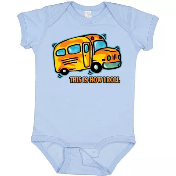 Bella Canvas How I Roll School Bus Baby Back To Driver This Is Funny Kids Bodysuit