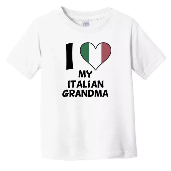 Bella Canvas I Heart My Italian Grandma Italy Flag Toddler T-Shirt