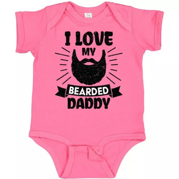 Bella Canvas I Love My Bearded Daddy For Fathers Day With Grunge Baby Kids Bodysuit