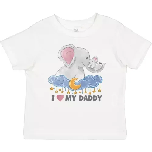 Bella Canvas I Love My Daddy Cute Elephants With Moon And Stars Baby Toddler Shirt Lover