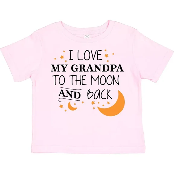 Bella Canvas I Love My Grandpa To The Moon And Back Toddler Shirt Family You Gift Toddler Shirt