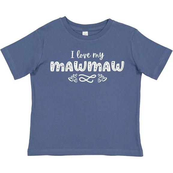 Bella Canvas I Love My Mawmaw With Hearts Toddler Shirt Mothers Day Grandma Niece Toddler Shirt