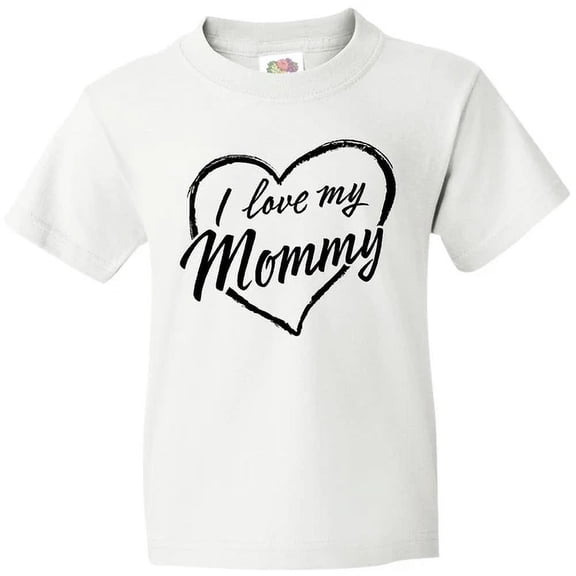 Bella Canvas I Love My Mommy In Black Chalk Heart Mom Parent Grandkid Toddler Shirt