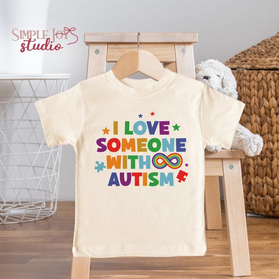 Bella Canvas I Love Someone With Autism Toddler Shirt, Rainbow Infinity Design Kids Shirt, Cute Autism Puzzle Kids Tee, Autism Awareness Gift,