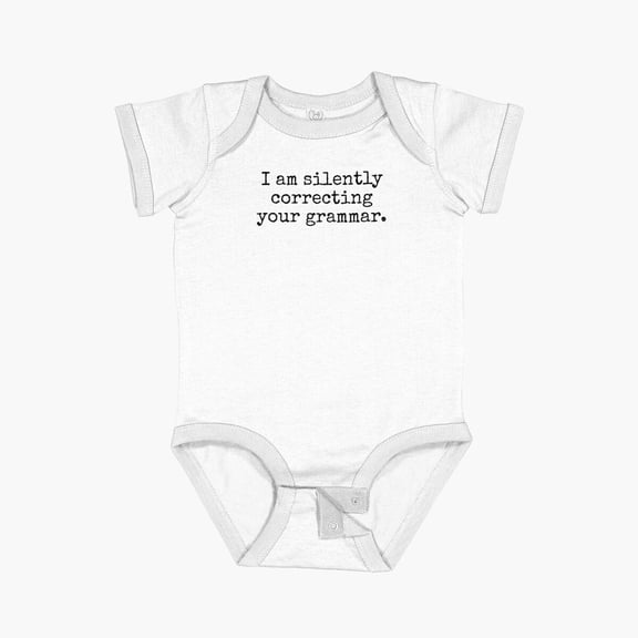 Bella Canvas I Am Silently Correcting Your Grammar. Short Sleeve Baby One-Piece Newborn Gender Neutral Outfit, Baby Boy Or Girl Bodysuit, Birrthday Gifts