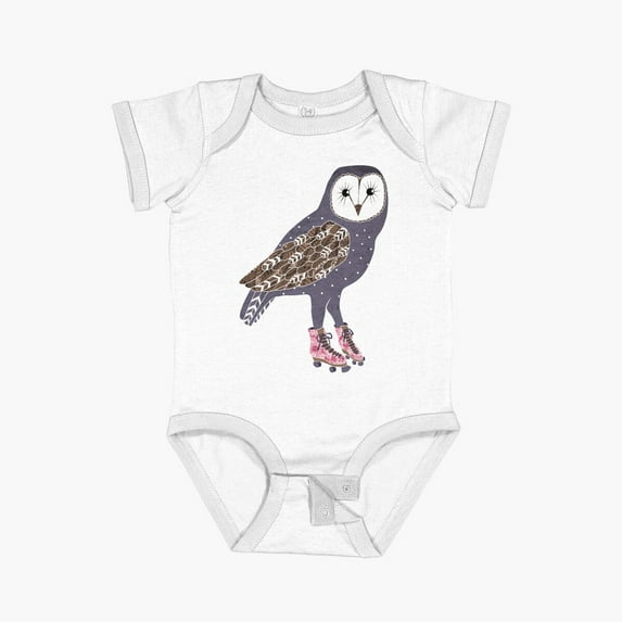 Bella Canvas I Skate Owl Night Long Short Sleeve Baby One-Piece Newborn Gender Neutral Outfit, Baby Boy Or Girl Bodysuit, Birrthday Gifts