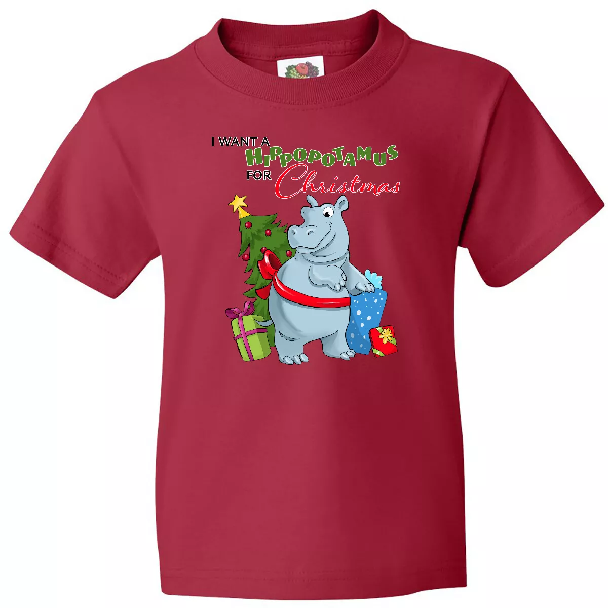 Bella Canvas I Want A Hippopotamus For Christmas Toddler T-Shirt Cute