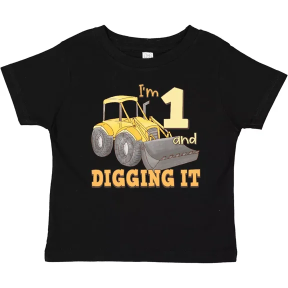 Bella Canvas I'm 1 And Digging It Bulldozer Baby Toddler Shirt Bull Dozer Bulldozers My Toddler Shirt