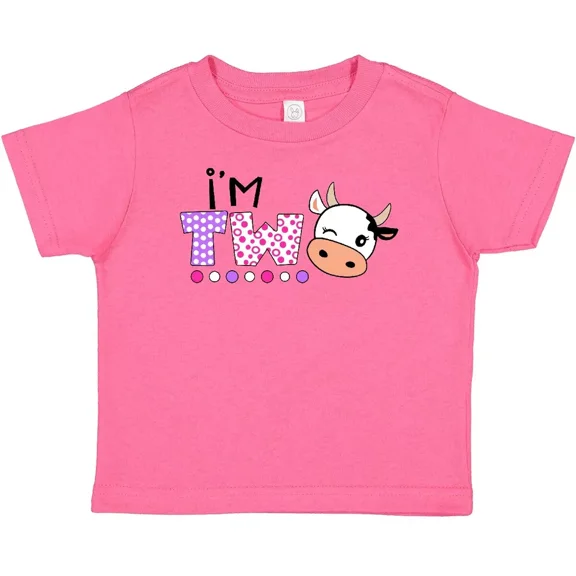 Bella Canvas I'm 2 Cute Cow And Polka Dots Baby Toddler Shirt Birthdays Cows Second Party Toddler Shirt