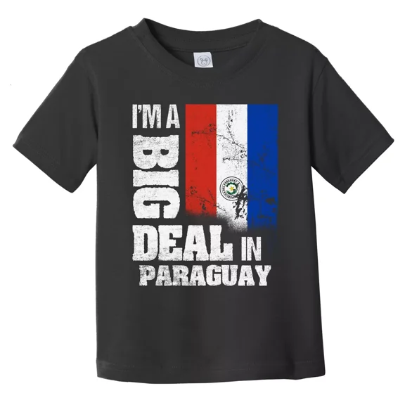 Bella Canvas I'm A Big Deal In Paraguay Funny Paraguayan Flag Toddler Boys & Girls Shirt, Gift for Baby or Kids
