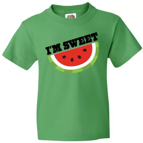 Bella Canvas I'm Sweet Watermelon Fruit Food Kids Girls Picnic Summer Toddler Shirt