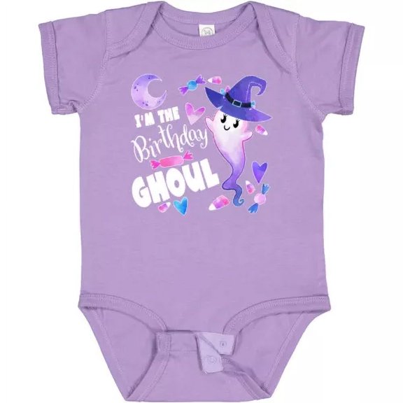 Bella Canvas I'm The Birthday Ghoul- Cute Halloween Ghost Baby Kids Party Bodysuit