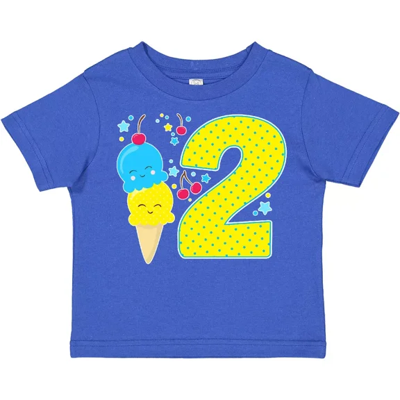 Bella Canvas Ice Cream Second Birthday Blue Toddler Shirt Birthdays 2nd 2 Two Old Toddler Shirt