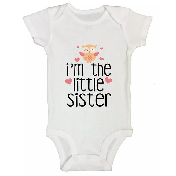Bella Canvas Im the Little Sister Girls Baby BodysuitLil Sis Outfit 1 Piece Romper