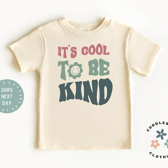 Bella Canvas It's Cool To Be Kind Toddler Shirt, Cute Inspirational Be Kind Kids Tee, Boho Be A Kind Human Shirt, Kids Top