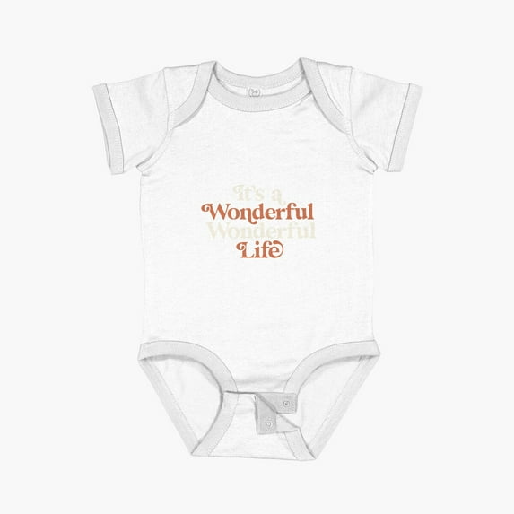 Bella Canvas Its A Wonderful Wonderful Life Short Sleeve Baby One-Piece Newborn Gender Neutral Outfit, Baby Boy Or Girl Bodysuit, Birrthday Gifts